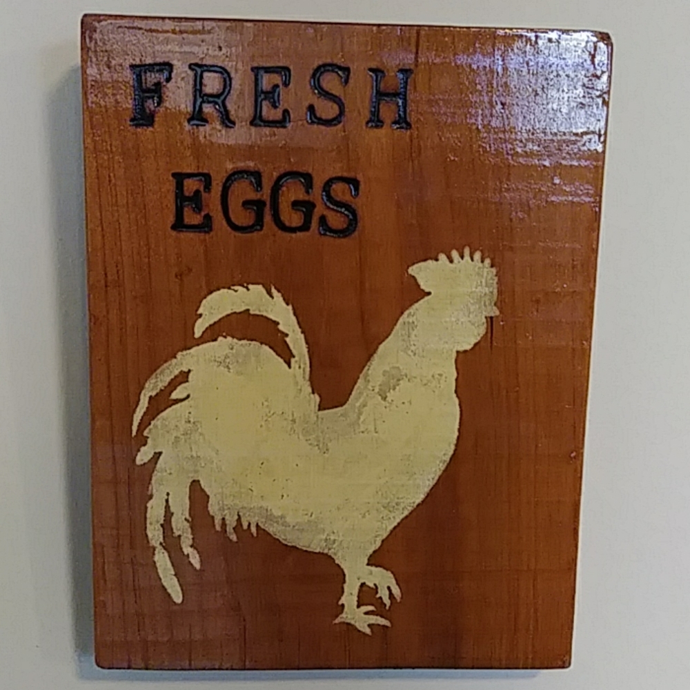 Handmade Primitive Chicken Sign